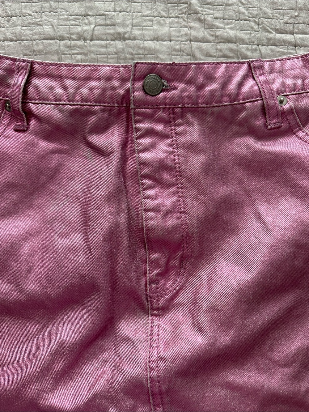 wild fable Metallic Pink Mini Denim Skirt - Picture 2 of 4